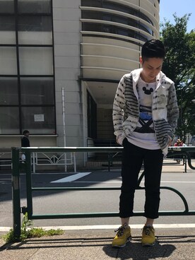 「roar（ロアー）のアイテム（パンツ）」を使った、山Dさん（メンズ・160cm）の春コーディネート
