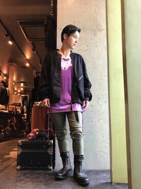 「アイテム（ブルゾン）」を使った、山Dさん（メンズ・160cm・30代）の秋コーディネート