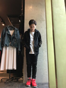 「STUD MUFFIN（スタッドマフィン）のアイテム（パンツ）」を使った、山Dさん（メンズ・160cm）の秋コーディネート