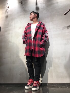 「Haculla（ハキュラ）のアイテム」を使った、山Dさん（メンズ・160cm）の冬コーディネート