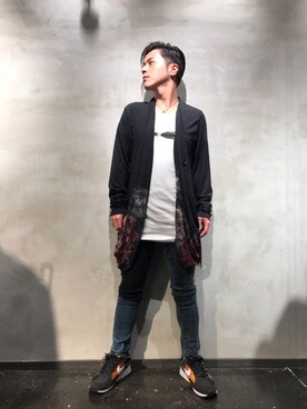 「KMRii（ケムリ）のアイテム（カーディガン/ボレロ）」を使った、山Dさん（メンズ・160cm）の夏コーディネート