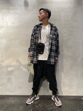「KMRii（ケムリ）のアイテム（パンツ）」を使った、山Dさん（メンズ・160cm）の秋コーディネート