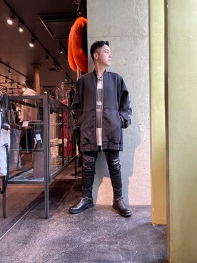 「アイテム（ブルゾン）」を使った、山Dさん（メンズ・160cm・30代）の冬コーディネート
