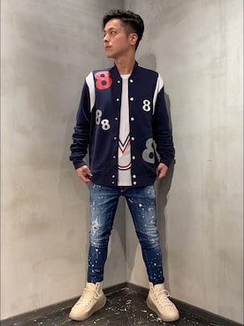 「アイテム（ブルゾン）」を使った、山Dさん（メンズ・160cm・30代）の秋コーディネート