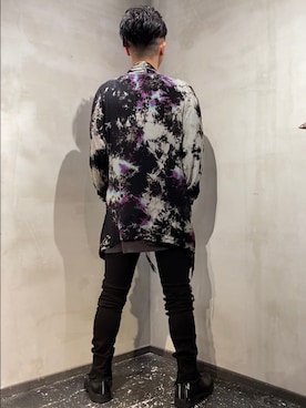 「KMRii（ケムリ）のアイテム（カーディガン/ボレロ）」を使った、山Dさん（メンズ・160cm）の冬コーディネート