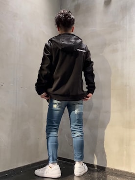 「アイテム（ブルゾン）」を使った、山Dさん（メンズ・160cm・30代）の冬コーディネート
