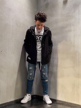 「アイテム（ブルゾン）」を使った、山Dさん（メンズ・160cm・30代）の冬コーディネート