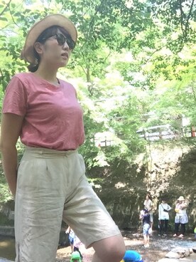 「Import & Select（インポートアンドセレクト）のアイテム（パンツ）」を使った、エマさん（レディース・171cm）の夏コーディネート