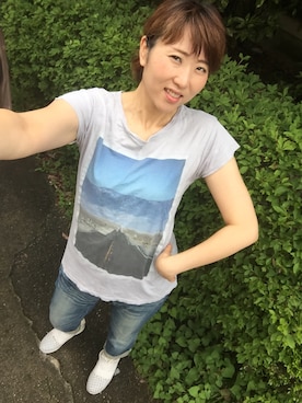 「Import & Select（インポートアンドセレクト）のアイテム（パンツ）」を使った、エマさん（レディース・171cm）の夏コーディネート