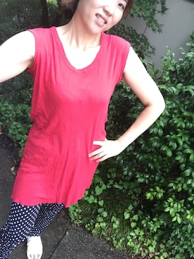 「Import & Select（インポートアンドセレクト）のアイテム（パンツ）」を使った、エマさん（レディース・171cm）の夏コーディネート