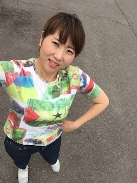 「Import & Select（インポートアンドセレクト）のアイテム（パンツ）」を使った、エマさん（レディース・171cm）の夏コーディネート