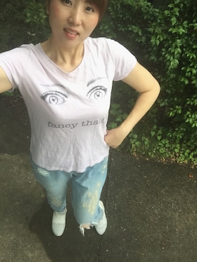 「Import & Select（インポートアンドセレクト）のアイテム（パンツ）」を使った、エマさん（レディース・171cm）の夏コーディネート