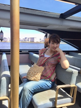 「Import & Select（インポートアンドセレクト）のアイテム（パンツ）」を使った、エマさん（レディース・171cm）の夏コーディネート