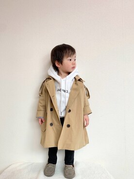 「平成最後のWEARISTAセンバツ」｜「アイテム（トレンチコート）」を使った、8さん（キッズ・90cm）の春コーディネート