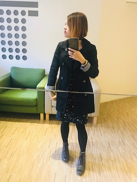 「H&M（エイチ・アンド・エム）のアイテム（ピーコート）」を使った、Mint Vanillaさん（レディース・162cm）の春コーディネート