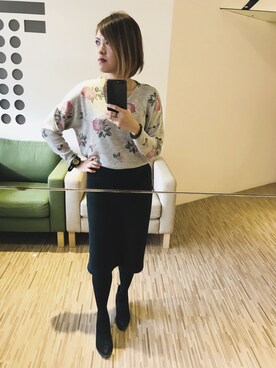 「H&M（エイチ・アンド・エム）のアイテム（ブーティ）」を使った、Mint Vanillaさん（レディース・162cm）の春コーディネート