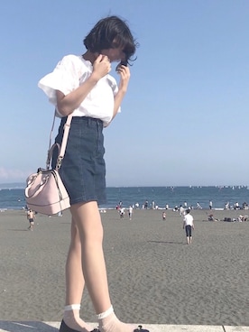 「海」｜「アイテム（パンプス）」を使った、わかさん（レディース・163cm）の夏コーディネート