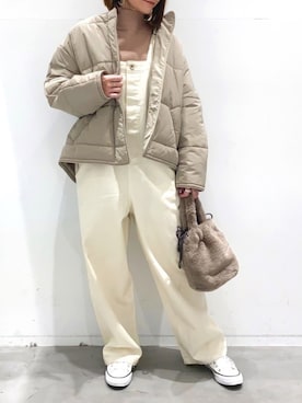 「LAKOLE（ラコレ）のアイテム（サロペット/オーバーオール）」を使った、yun..さん（レディース・160cm）の冬コーディネート