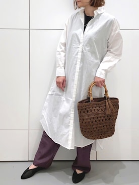 「LAKOLE（ラコレ）のアイテム（バレエシューズ）」を使った、yun..さん（レディース・160cm）の春コーディネート
