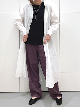 「LAKOLE（ラコレ）のアイテム（バレエシューズ）」を使った、yun..さん（レディース・160cm）の春コーディネート