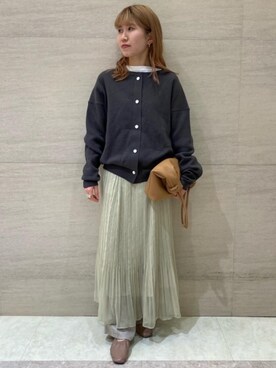 「green label relaxing（グリーンレーベルリラクシング）のSC ハイゲージ テンジク ロングスリーブ Tシャツ / ボーダー（Tシャツ/カットソー）」を使った、ntk00738さん（レディース・150cm）の冬コーディネート