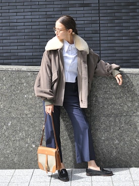 「DRIES VAN NOTEN（ドリスヴァンノッテン）のアイテム（スラックス）」を使った、lubbshopさん（レディース・159cm）の秋コーディネート
