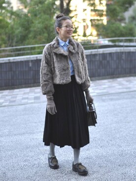 「MARNI（マルニ）のアイテム（その他アウター）」を使った、lubbshopさん（レディース・159cm）の冬コーディネート