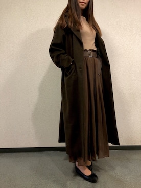 「ブラウンコーデ」｜「アイテム（チェスターコート）」を使った、sさん（レディース・165cm）の冬コーディネート