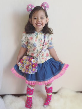 「fafa（フェフェ）のアイテム（ワンピース/ドレス）」を使った、Jeenaさん（キッズ・90cm）の春コーディネート