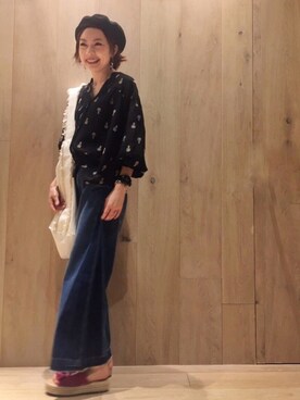 「イロチ買い」｜「アイテム（帽子）」を使った、_a_n_c_o___さん（レディース・158cm）の春コーディネート