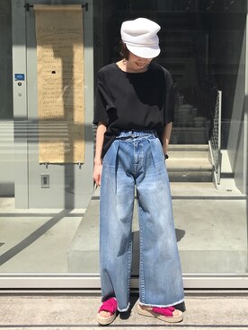 「イロチ買い」｜「アイテム（帽子）」を使った、_a_n_c_o___さん（レディース・158cm）の春コーディネート
