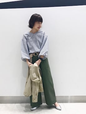 「シルバー」｜「アイテム（マウンテンパーカー）」を使った、_a_n_c_o___さん（レディース・158cm）の春コーディネート