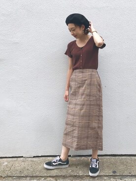 「DISCOAT（ディスコート）のアイテム（帽子）」を使った、_a_n_c_o___さん（レディース・158cm）の秋コーディネート