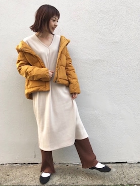 「Discoat」｜「アイテム（ダウンジャケット/コート）」を使った、_a_n_c_o___さん（レディース・158cm）の秋コーディネート