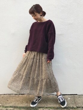 「DISCOAT（ディスコート）のアイテム（スウェット）」を使った、_a_n_c_o___さん（レディース・158cm）の秋コーディネート