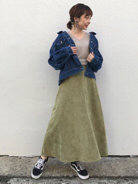 「Discoat」｜「アイテム（デニムジャケット）」を使った、_a_n_c_o___さん（レディース・158cm）の秋コーディネート