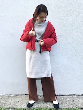 「Discoat」｜「アイテム（ダウンジャケット/コート）」を使った、_a_n_c_o___さん（レディース・158cm）の冬コーディネート