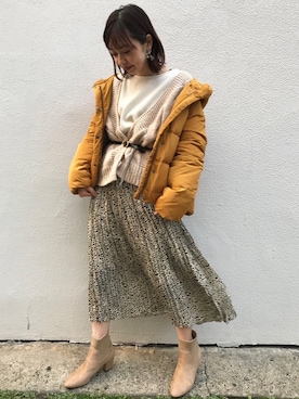 「Discoat」｜「アイテム（ダウンジャケット/コート）」を使った、_a_n_c_o___さん（レディース・158cm）の冬コーディネート