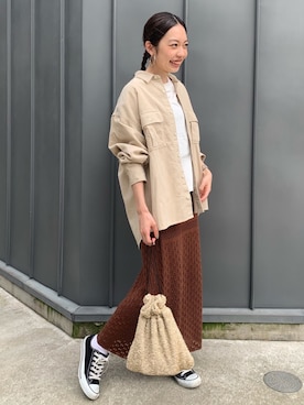 「Lee（リー）のアイテム（シャツ/ブラウス）」を使った、_a_n_c_o___さん（レディース・158cm）の秋コーディネート