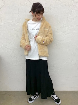 「Champion（チャンピオン）のアイテム（ブルゾン）」を使った、_a_n_c_o___さん（レディース・158cm）の秋コーディネート