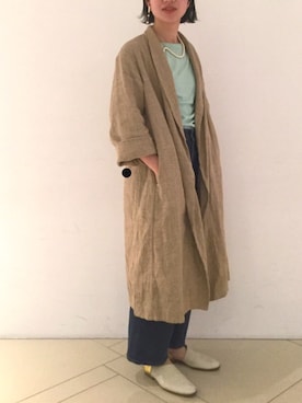 「45R（フォーティファイブアール）のアイテム（トレンチコート）」を使った、しばた　かほさん（レディース・155cm）の春コーディネート