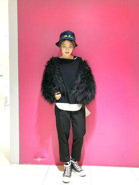「チャックテイラー」｜「アイテム（その他アウター）」を使った、ハマーさん（レディース・164cm）の冬コーディネート
