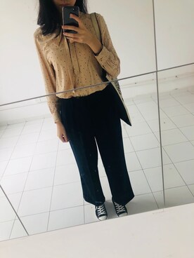 「UNIQLO（ユニクロ）のアイテム（パンツ、ブルー系）」を使った、夏が終わったさん（レディース・171cm）の秋コーディネート