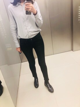 「ZARA（ザラ）のアイテム（パンツ、ブラック系）」を使った、夏が終わったさん（レディース・171cm）の秋コーディネート