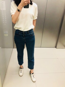 「UNIQLO（ユニクロ）のアイテム（トップス、ホワイト系）」を使った、夏が終わったさん（レディース・171cm）の秋コーディネート