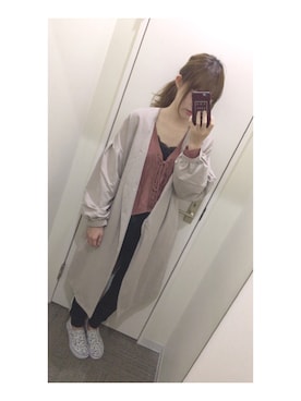 「FOREVER 21」｜「アイテム（トレンチコート）」を使った、hakoさん（レディース・162cm）の秋コーディネート