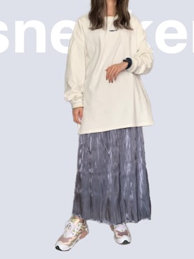 「メンズライクコーデ」｜「アイテム（スカート）」を使った、hakoさん（レディース・163cm）の春コーディネート