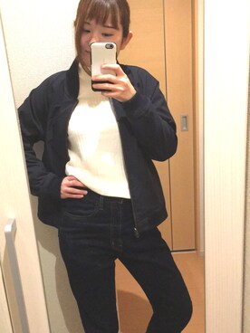 「Right-on（ライトオン）のアイテム（MA-1）」を使った、あきさん（レディース・163cm）の冬コーディネート