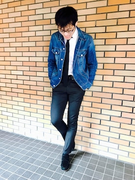 「JOURNAL STANDARD relume（ジャーナルスタンダード　レリューム）のアイテム（デニムジャケット）」を使った、さくしんさん（メンズ・183cm）の冬コーディネート