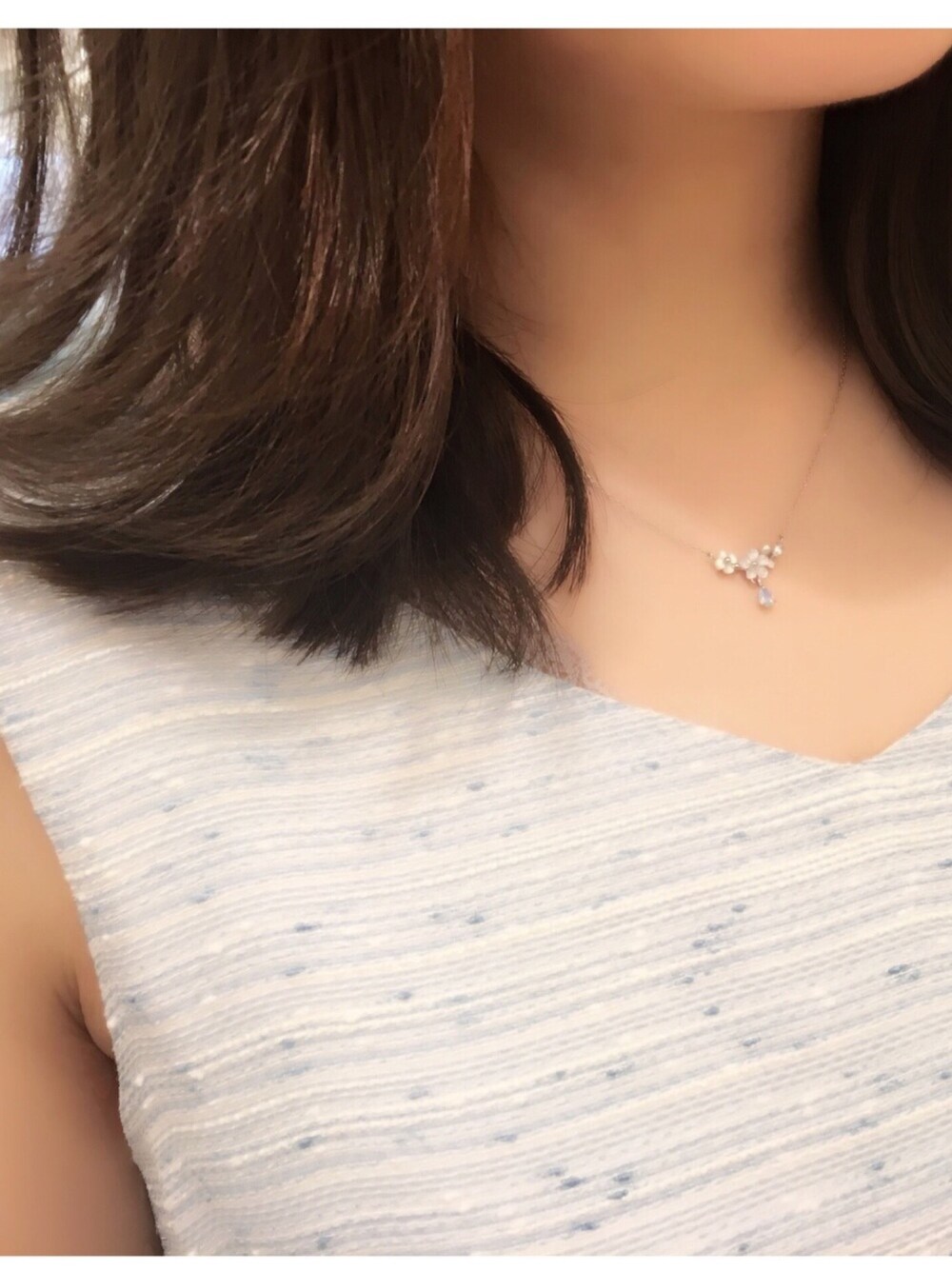 「ウィルガール、willselection、シンプル、BSTR、サマンサティアラ、ホワイト、Samantha Tiara、春コーデ、ウィルセレクション」｜「Samantha Tiaraのアイテム（ネックレス、ホワイト系）」を使った、m i k i  さん（レディース・152cm）の春コーディネートの1枚目の写真